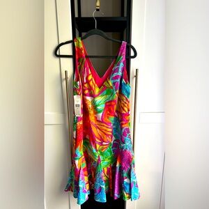 BRAND NEW! Vibrant color floral print dress. By Ralph Lauren size 6.